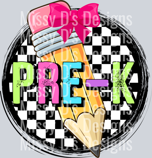 CheckeredPencilBowPreK