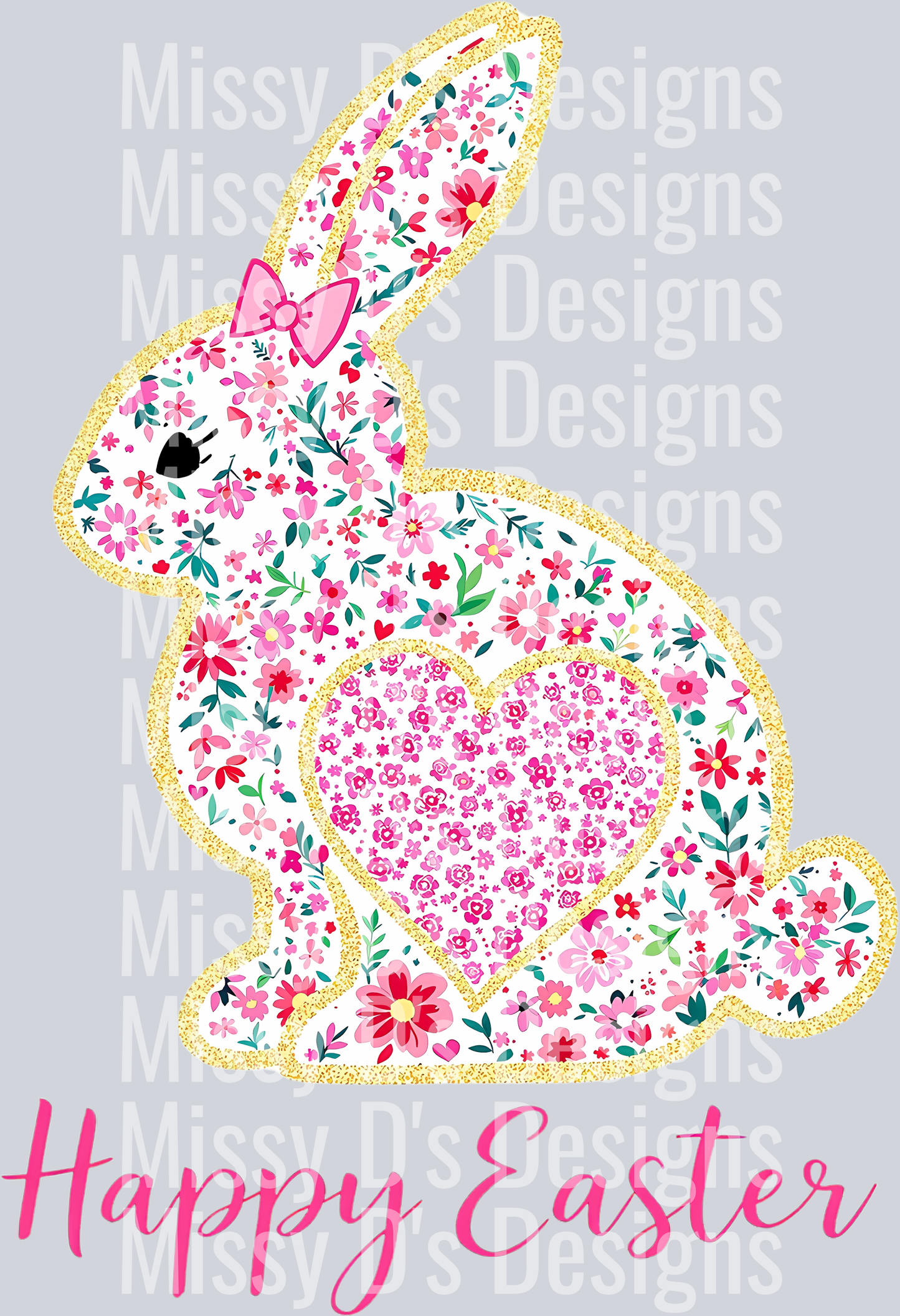 easter floral bunny happy easter