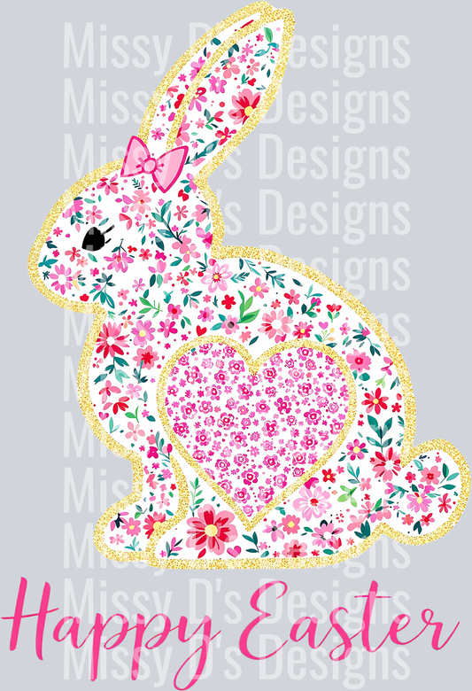 easter floral bunny happy easter