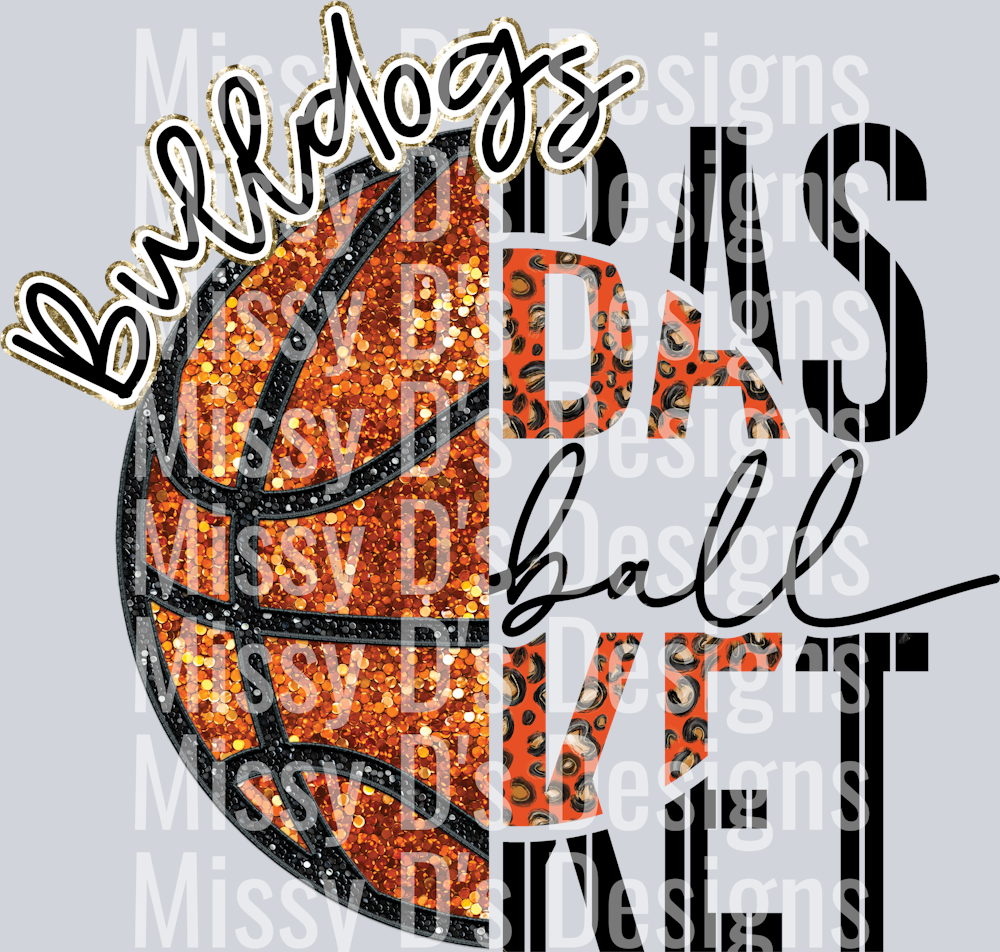 Faux Emb Basketball Bulldogs