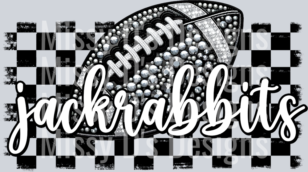 Football Rhinestone Checkered jackrabbits