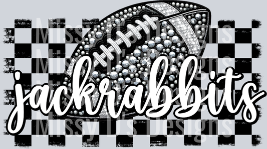 Football Rhinestone Checkered jackrabbits