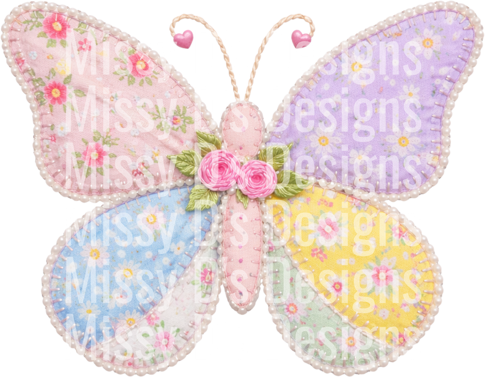 patchwork pastel butterfly