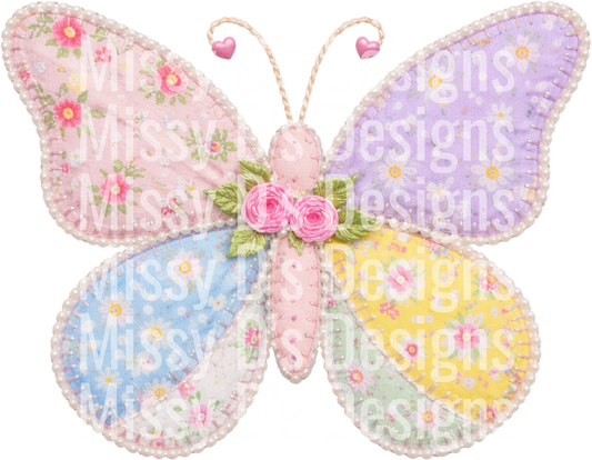patchwork pastel butterfly