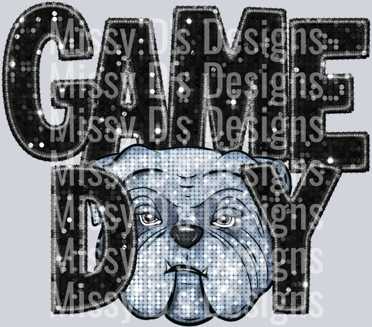Game day glitter bulldog