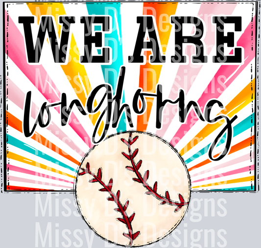 sunburst WE ARE longhorns baseball