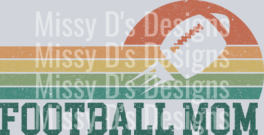 Football Mom Retro Stripe Distressed