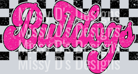 Pink Checkered Bulldogs