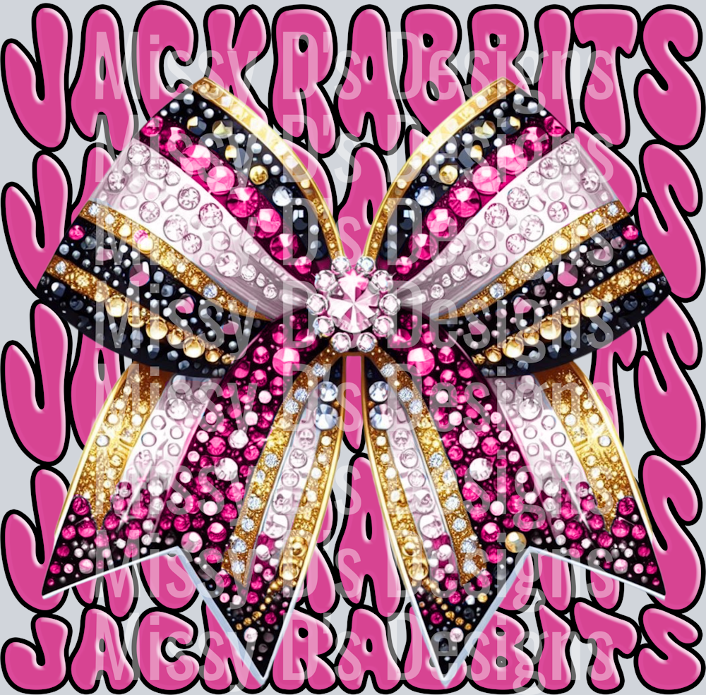 glitter bow school mascots JACKRABBITS