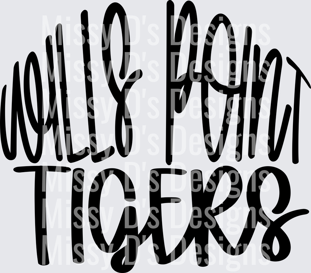 Wills Point Tigers Bold Hand Lettered School Spirit