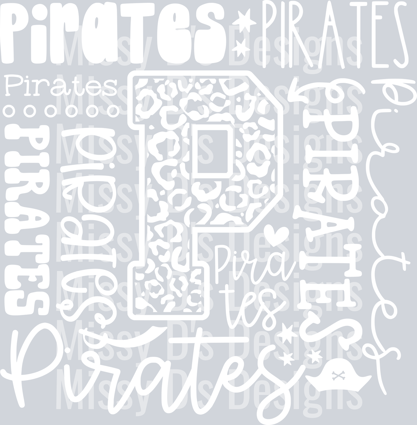 Pirates Typography collage - white
