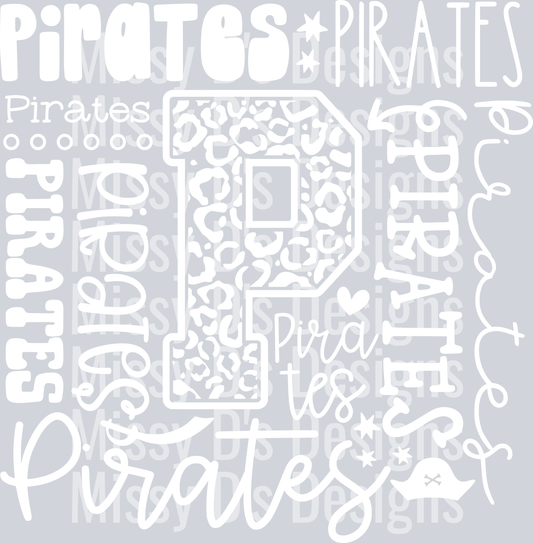 Pirates Typography collage - white