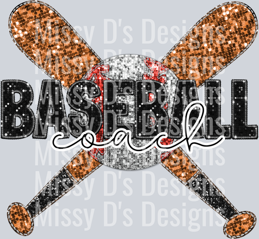 glitter baseball coach bats