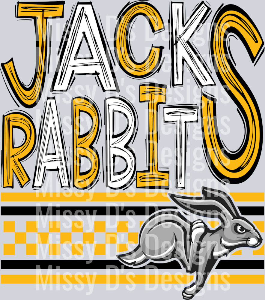 jackrabbits doodle checkered