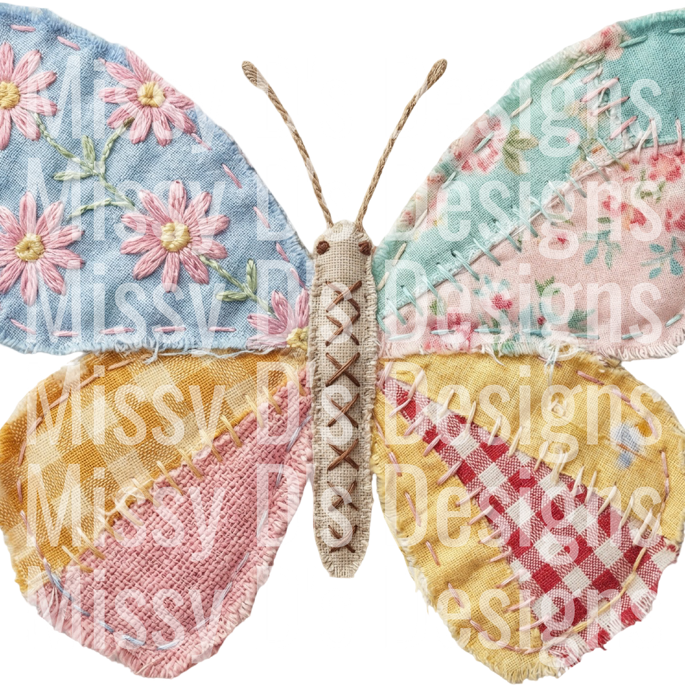 Easter Patchwork Butterfly Png