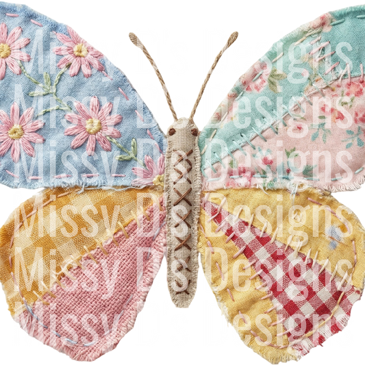 Easter Patchwork Butterfly Png