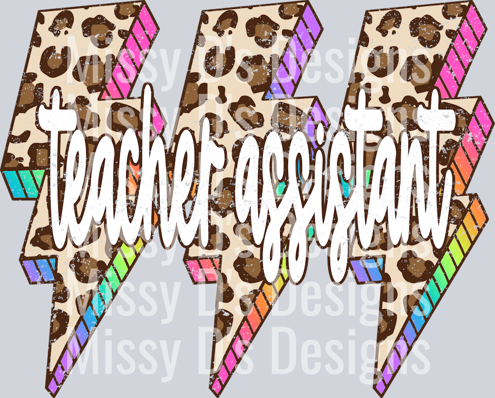 Leopard Lightning Bolt Teacher Assistant