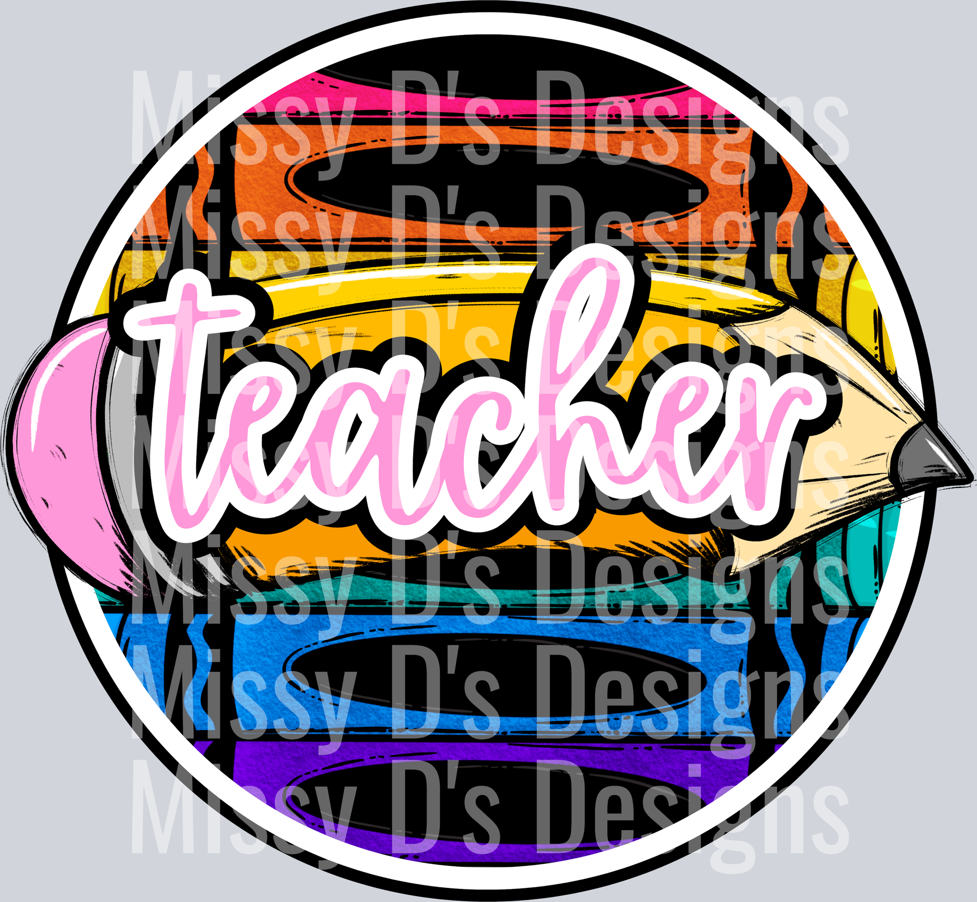 crayon pencil teacher pink