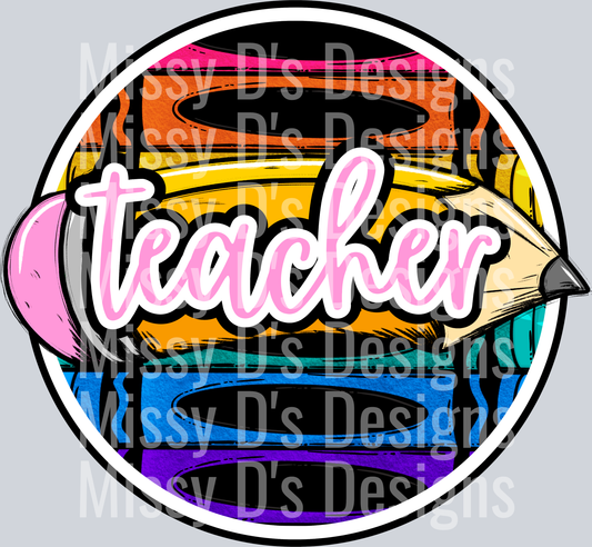 crayon pencil teacher pink