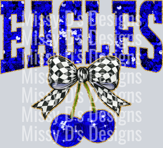 Blue Sequin Cherry Eagles