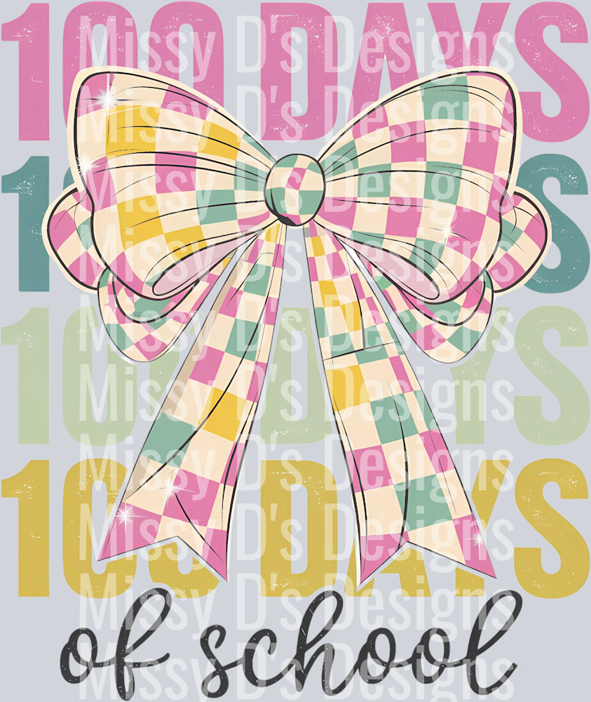Coquette Bow 100 Days of School Png