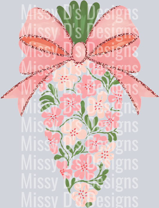 Floral Easter PNG, Carrot Coquette PNG