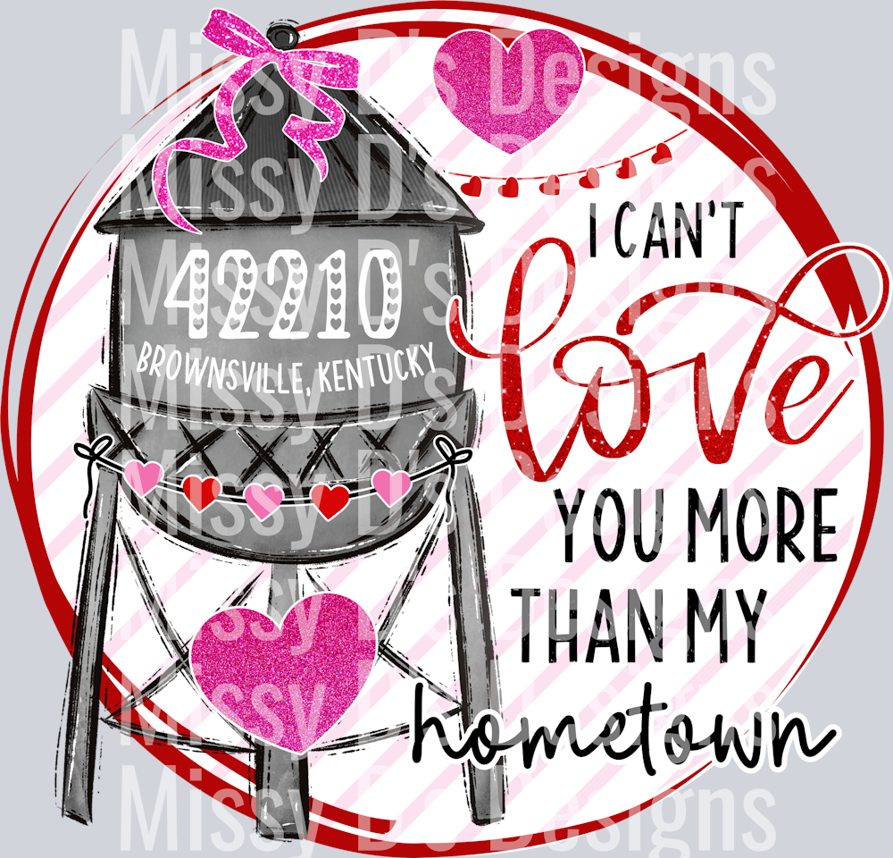 i can't love you more than my hometown water tower valentines  brownsville kentucky (1)