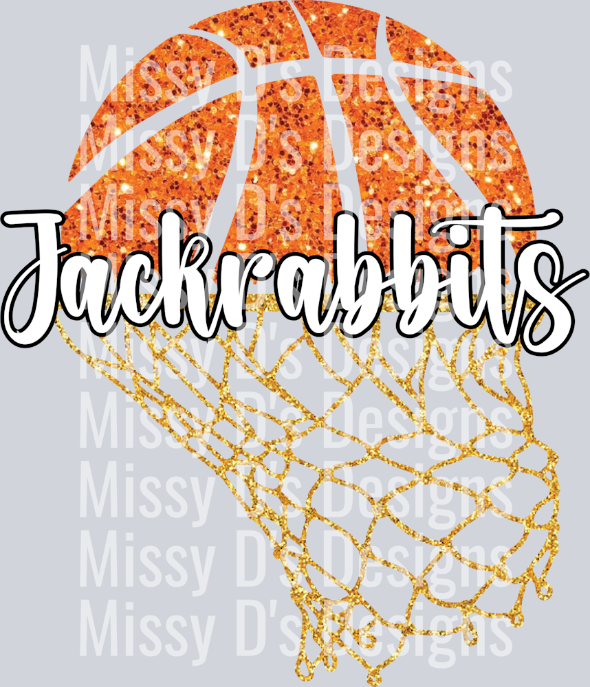 Basketball Net Faux Glitter Jackrabbits