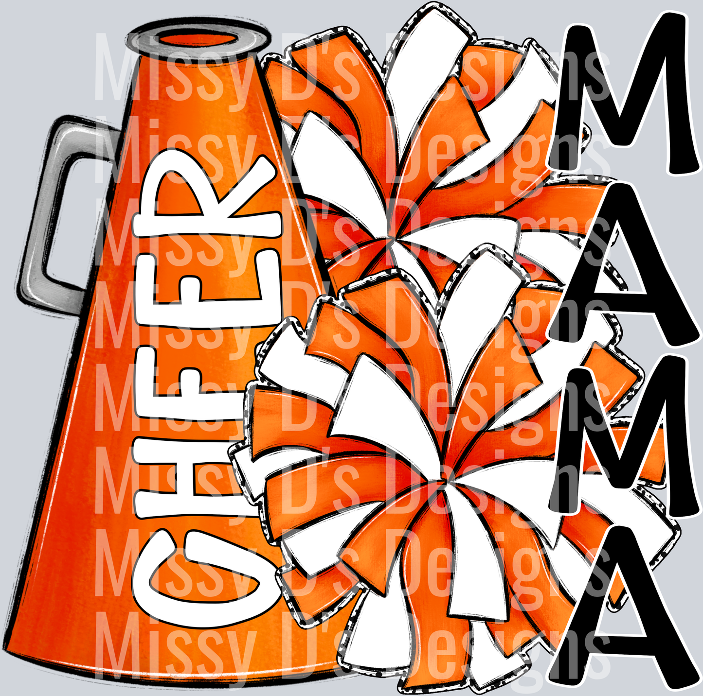 megaphone cheer mama orange