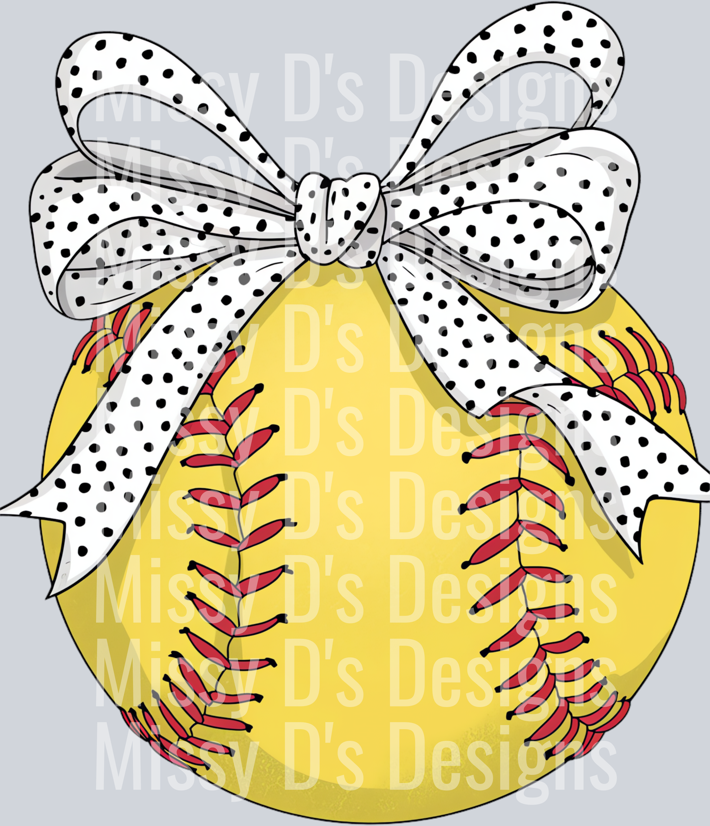 Softball Coquette Bow PNG