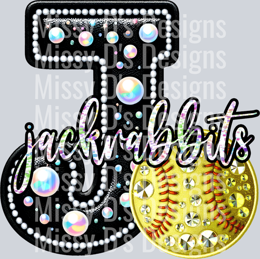 leather Intial jackrabbits softball