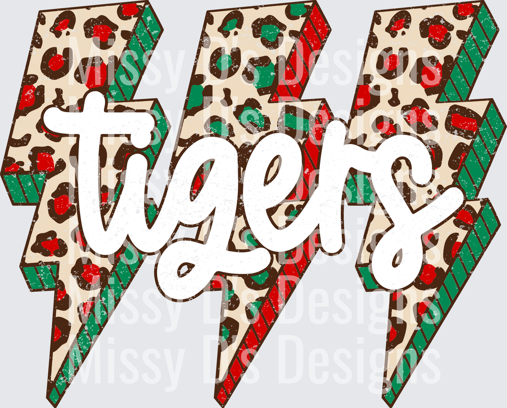 Chirstmas Leopard Lightning Bolt tigers