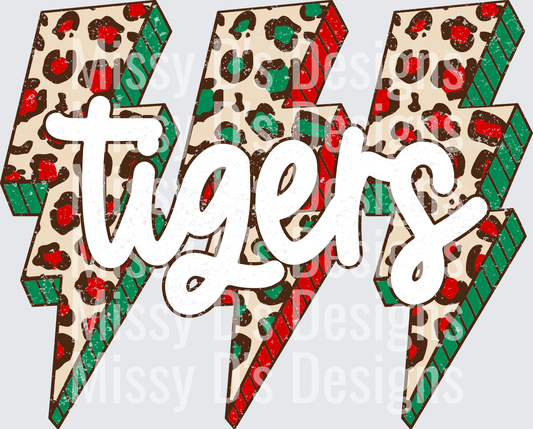 Chirstmas Leopard Lightning Bolt tigers