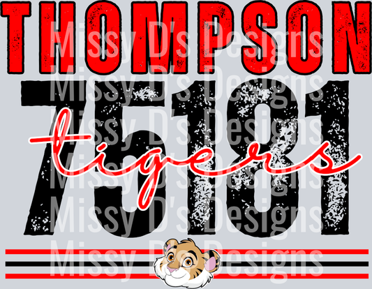 terrell tigers black  outline