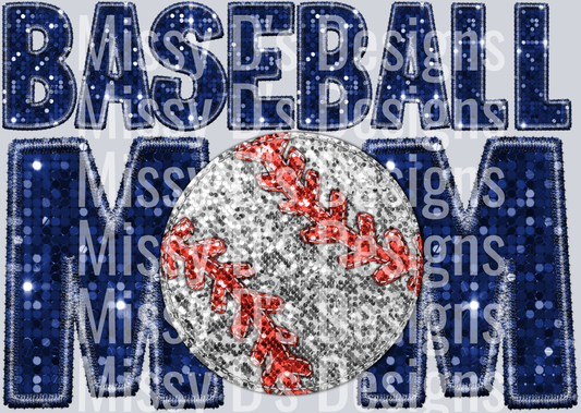 Baseball Mom blue