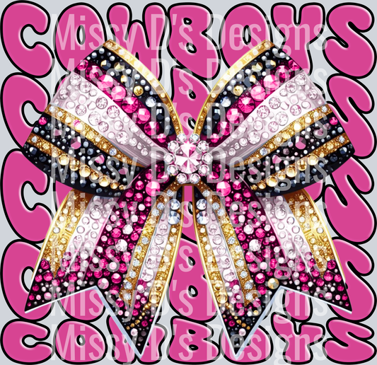 glitter bow school mascots COWBOYS