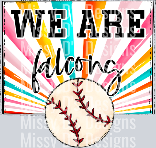 sunburst WE ARE falcons baseball