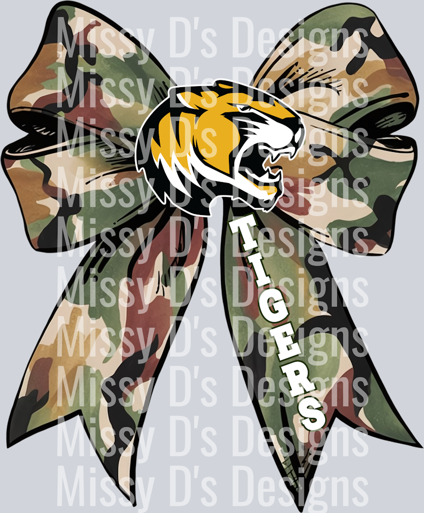 tigers Camo Ribbon Bow Coquette (3)
