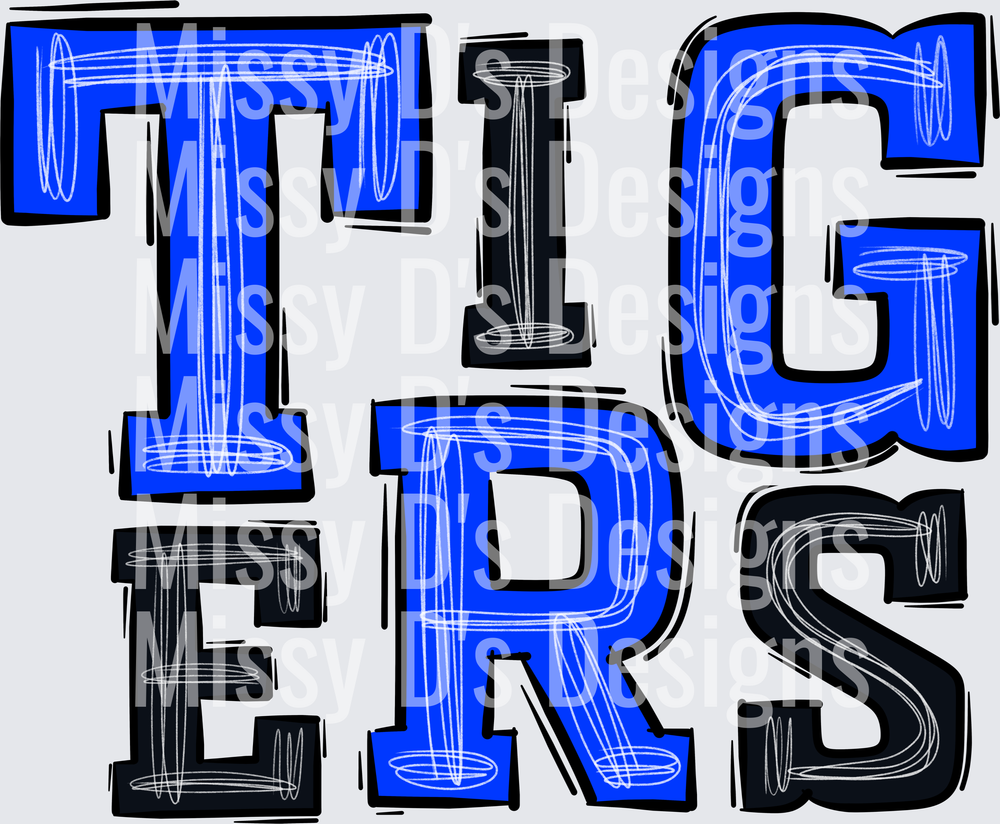 tigers blue & black