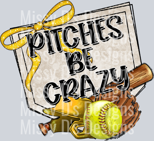 pitches be crazy softball yellow gold