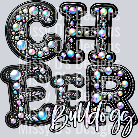 Leather Rhinestone Cheer Bulldogs(1)