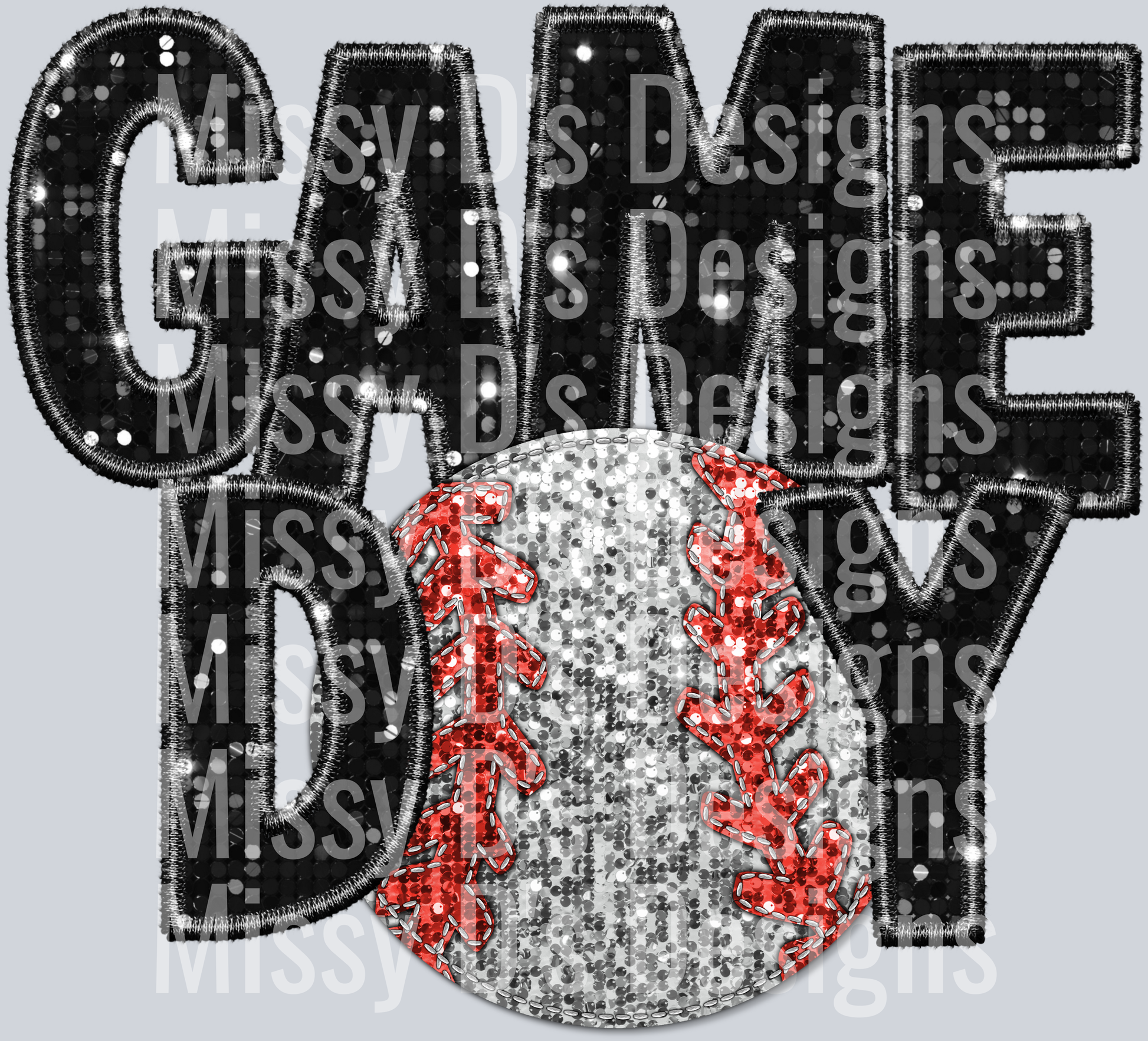glitter baseball game day