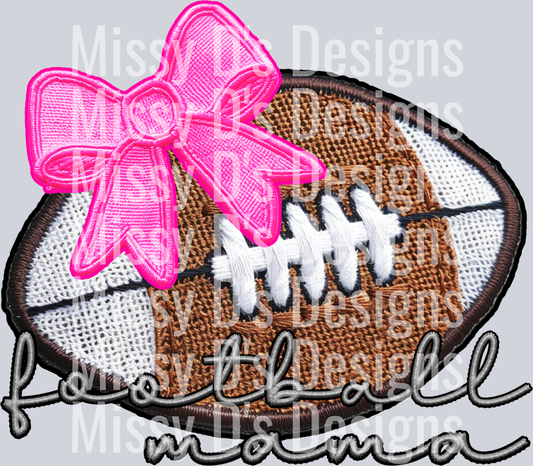 FOOTBALL MAMA COQUETTE EMBROIDERED PATCH