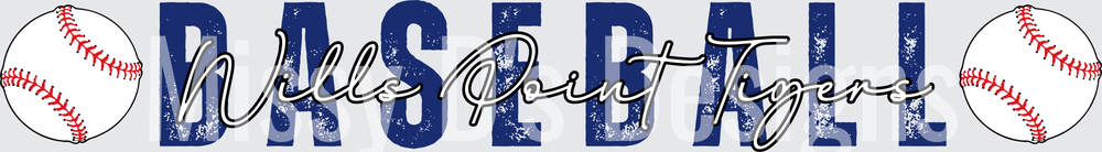 Wills Point Tigers Baseball Distressed Navy Blue Design
