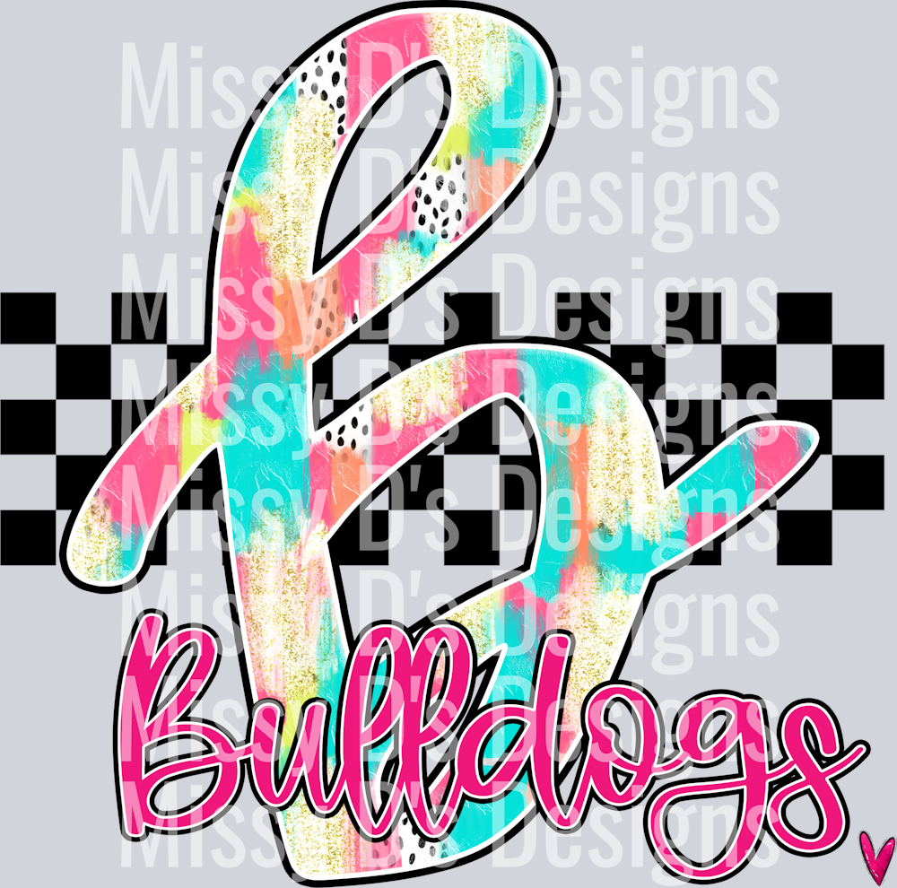 Pinkteal brushstroke bulldogs