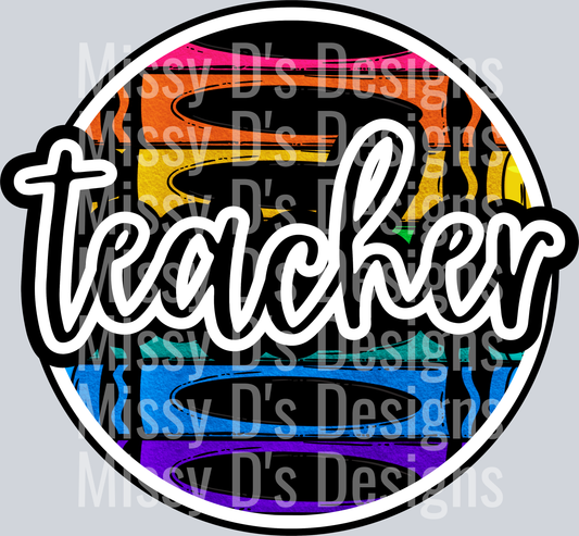 crayon teacher black