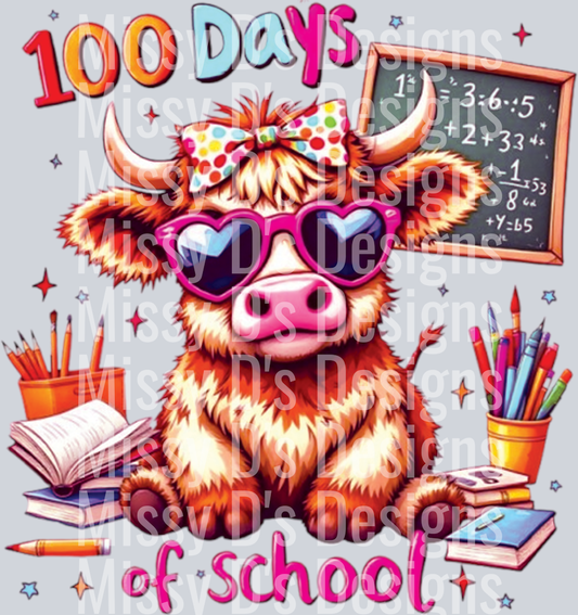 highland cow 100 days of school