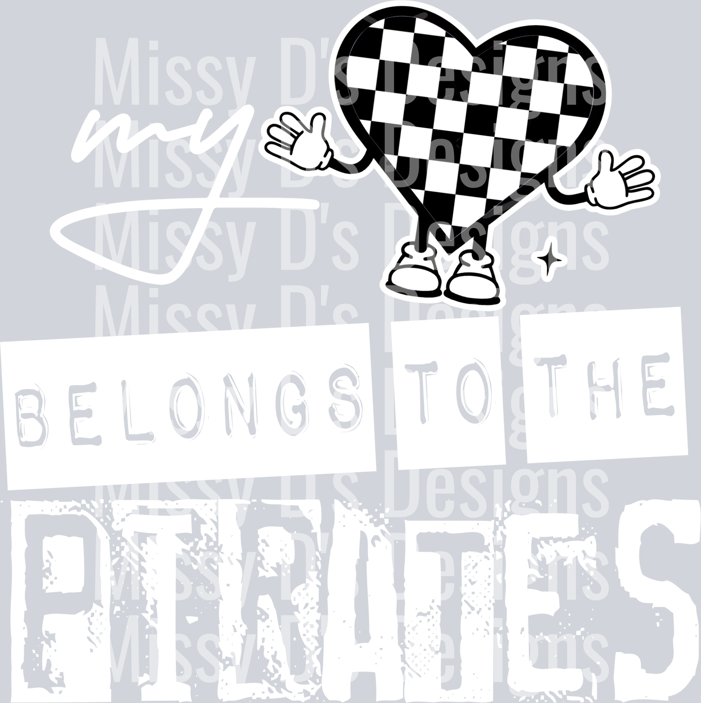 Pirates checkered heart