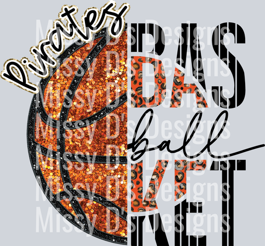 Faux Emb Basketball Pirates