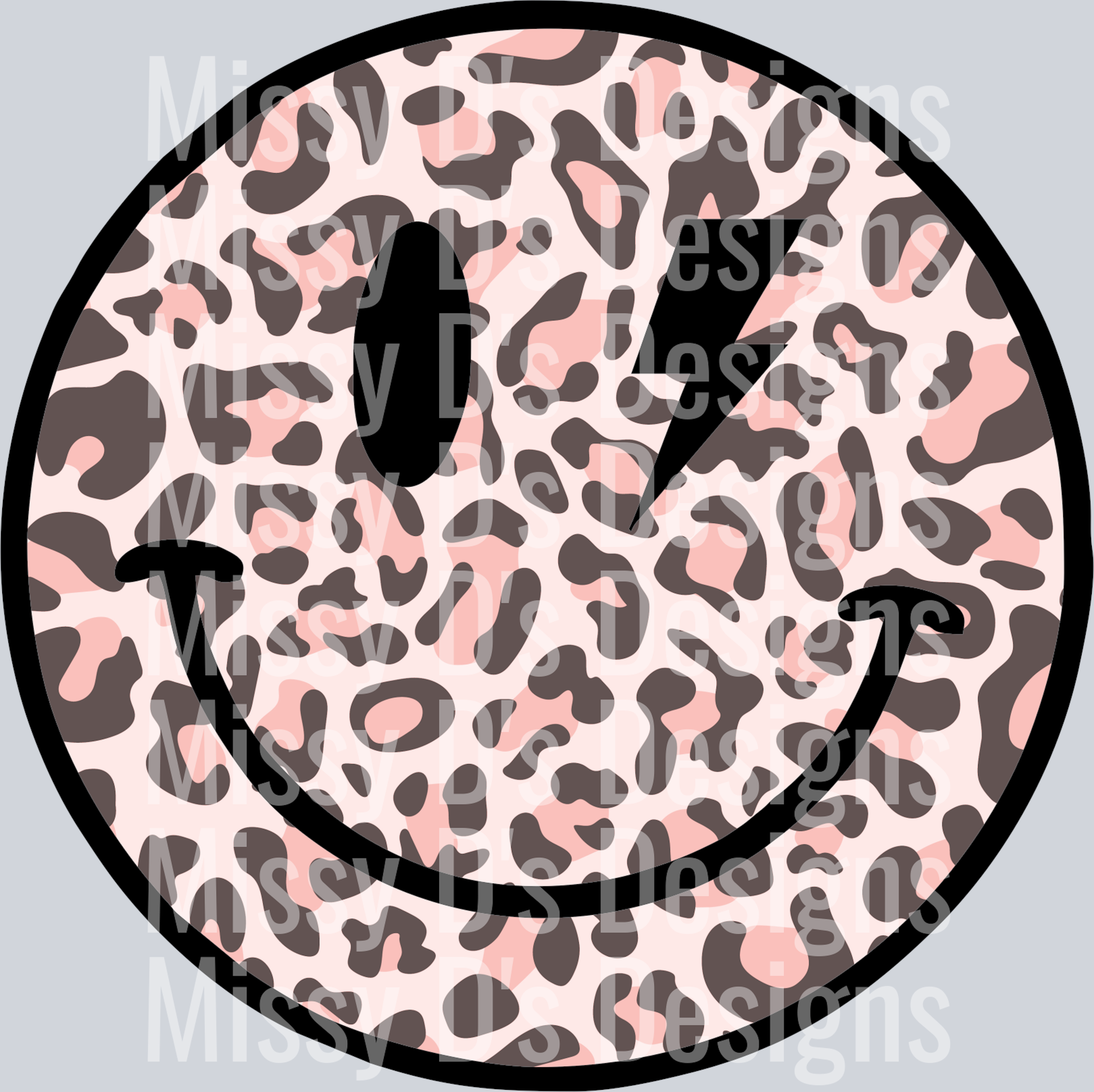 leopard smiley pink